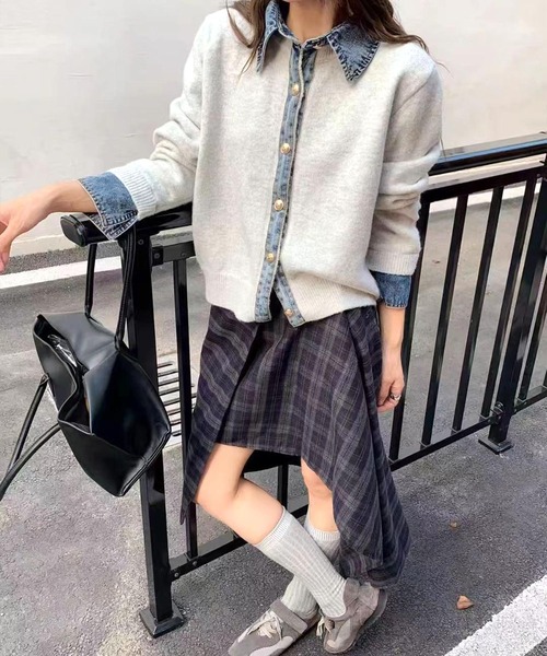 ^*^様 【超美品】☆ジルサンダー：ヴァージンウール　フェイクレイヤード　カーデ カーディガン フェイクレイヤードカーディガン レディース : ZOZOTOWN
