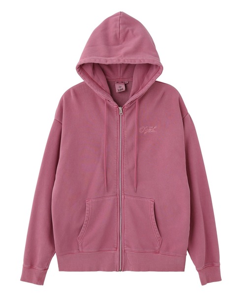 X-girl（エックスガール） パーカー PIGMENT DYED FACE AND LOGO