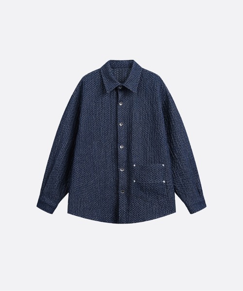 U：UME（ユーム） シャツ Emboss Checker Denim Shirt メンズ