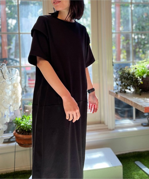 「AVIE」 半袖ワンピース 38 ベージュ レディース_画像7