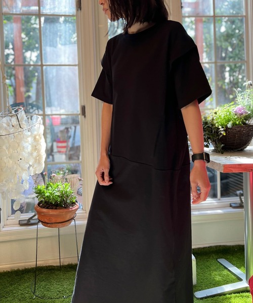 「AVIE」 半袖ワンピース 38 ベージュ レディース_画像8