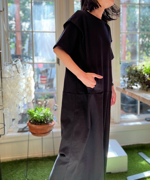 「AVIE」 半袖ワンピース 38 ベージュ レディース_画像9