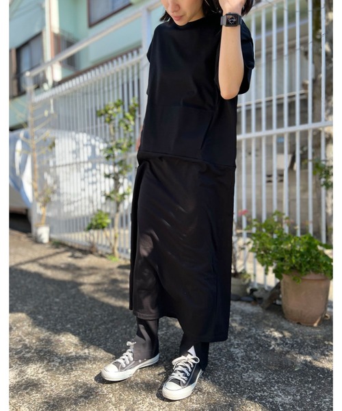 「AVIE」 半袖ワンピース 38 ベージュ レディース_画像10