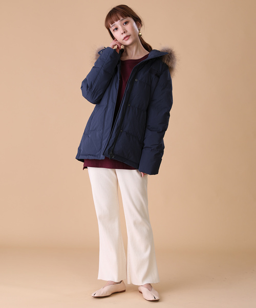 「FIRST DOWN」 ダウンジャケット MEDIUM ネイビー レディース_画像7