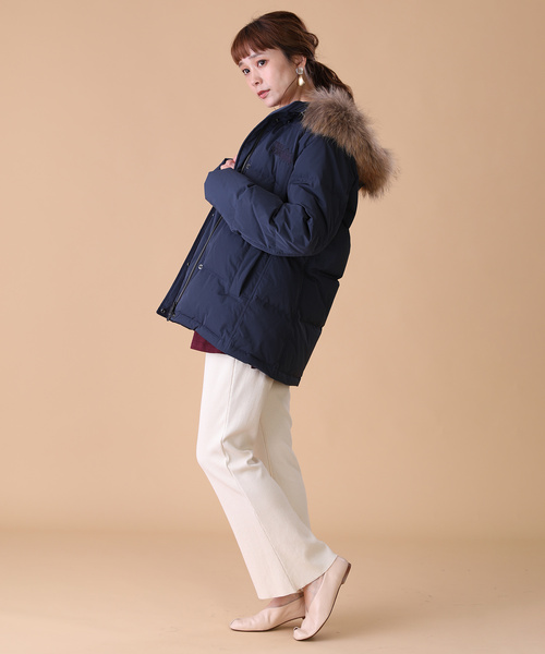 「FIRST DOWN」 ダウンジャケット MEDIUM ネイビー レディース_画像8