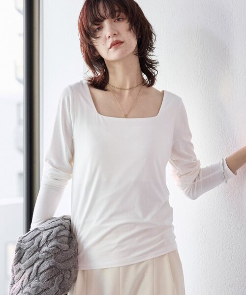 RIVE DROITE（リヴドロワ） tシャツ 「ニットのインナーにも」スクエア