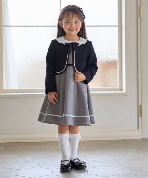 ANY（エニィ） ワンピース 「2点セット」ノーカラー ボレロジャケット+