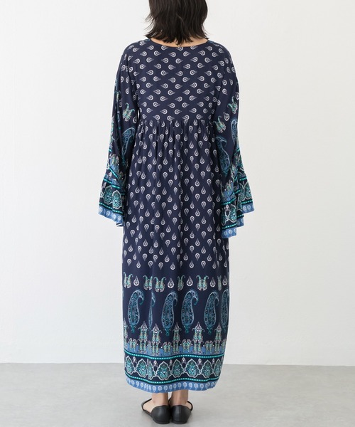 「LAVEANGE」 長袖ワンピース M ネイビー レディース_画像5