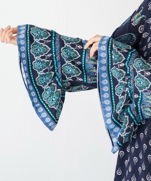 「LAVEANGE」 長袖ワンピース M ネイビー レディース_画像8