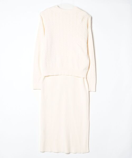 「PROPORTION BODY DRESSING」 ニットワンピース M ベージュ レディース_画像2