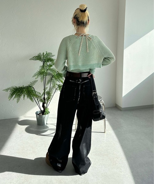 「sedacle girl」 ニットアンサンブル FREE ネイビー レディース_画像9