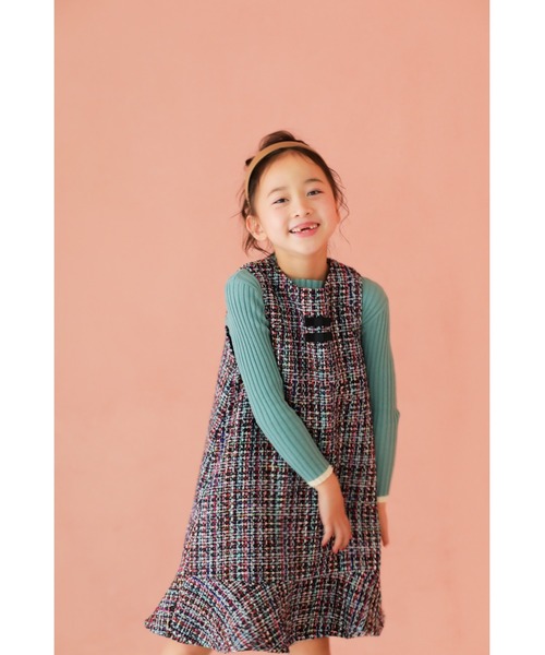 「nino」 「KIDS」長袖ニット X-LARGE ターコイズブルー キッズ_画像5