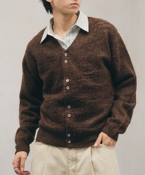 Adoon plain カーディガン Multi-Button Shaggy Knit Cardigan