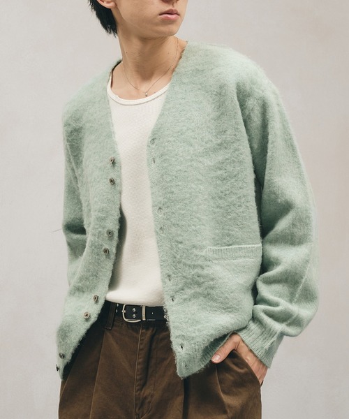 Adoon plain カーディガン Multi-Button Shaggy Knit Cardigan