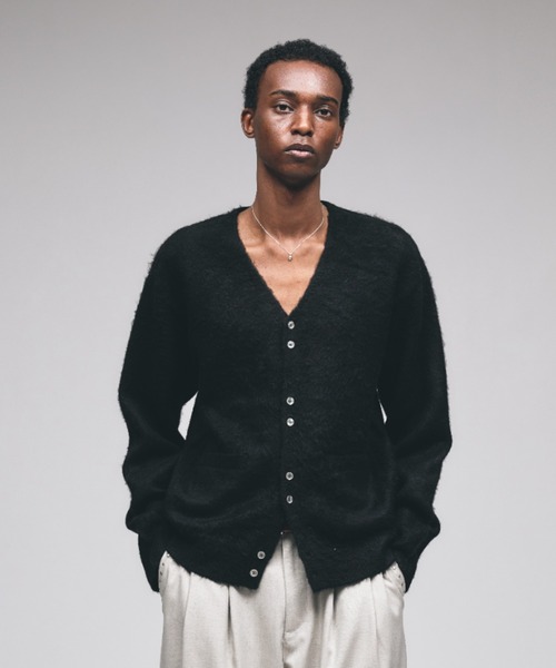 Adoon plain カーディガン Multi-Button Shaggy Knit Cardigan