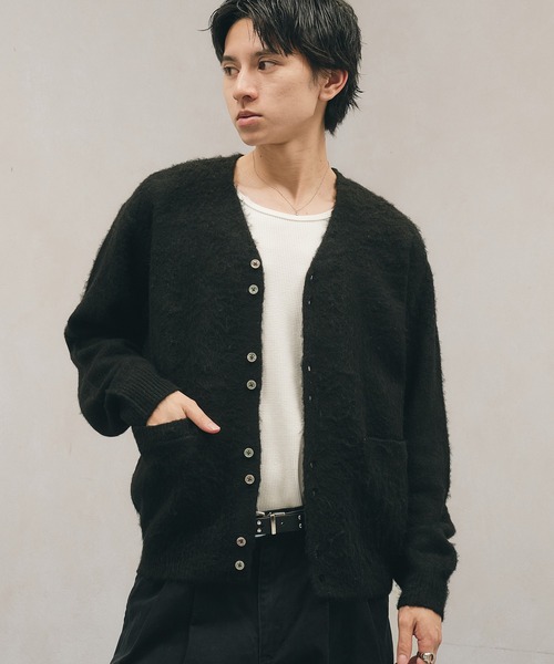 Adoon plain カーディガン Multi-Button Shaggy Knit Cardigan