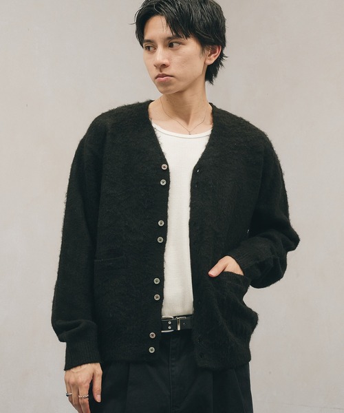 Adoon plain カーディガン Multi-Button Shaggy Knit Cardigan