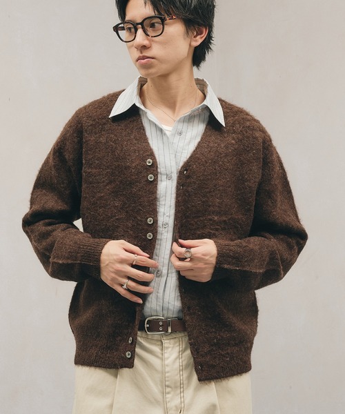 Adoon plain カーディガン Multi-Button Shaggy Knit Cardigan
