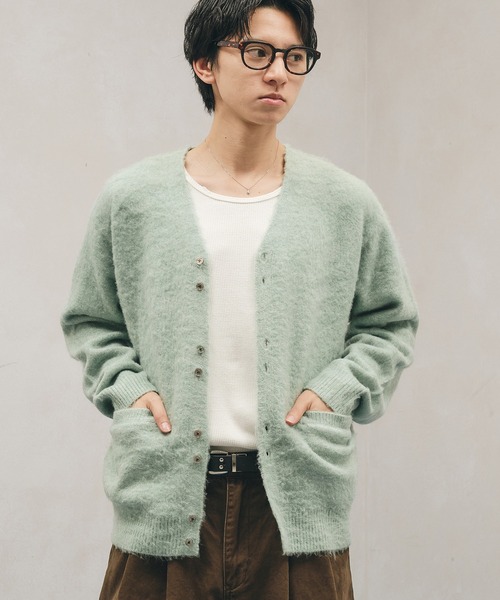 Adoon plain カーディガン Multi-Button Shaggy Knit Cardigan