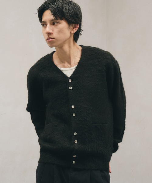 Adoon plain カーディガン Multi-Button Shaggy Knit Cardigan