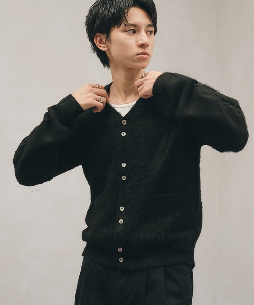Adoon plain カーディガン Multi-Button Shaggy Knit Cardigan