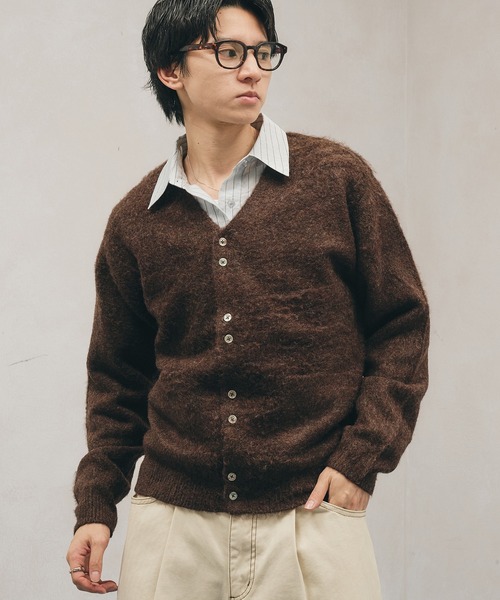 Adoon plain カーディガン Multi-Button Shaggy Knit Cardigan