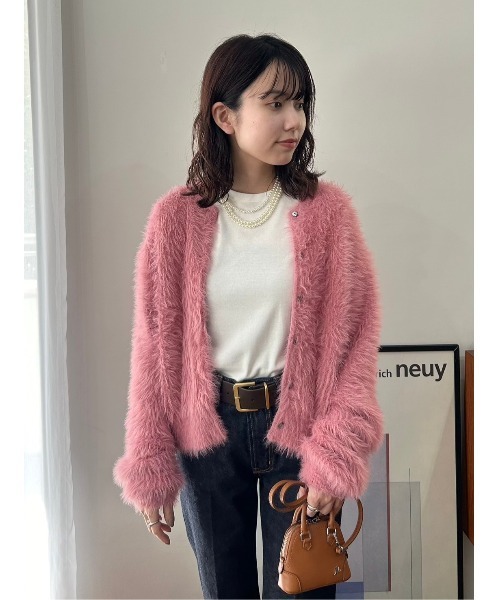 「Mila Owen」 ニットカーディガン 0 ブルー レディース_画像4