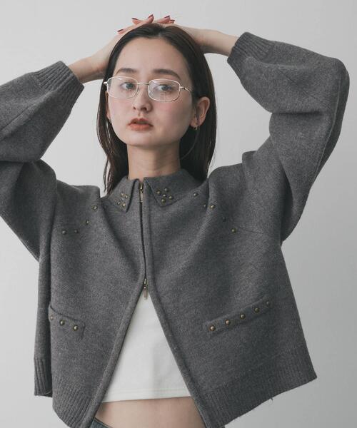 SENSE OF PLACE by URBAN RESEARCH カーディガン 「洗濯可」スタッズ