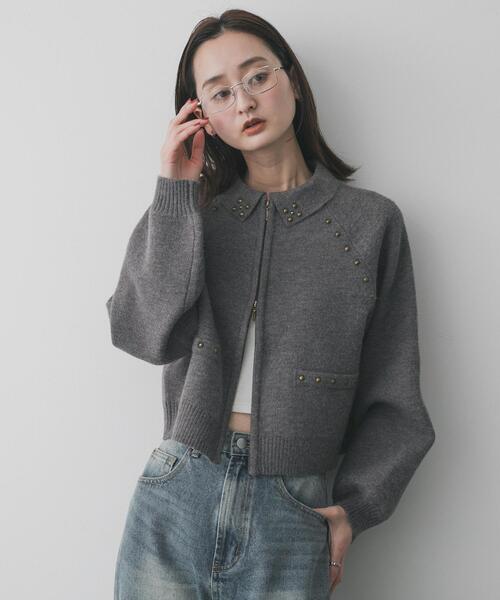 SENSE OF PLACE by URBAN RESEARCH カーディガン 「洗濯可」スタッズ