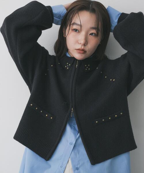SENSE OF PLACE by URBAN RESEARCH カーディガン 「洗濯可」スタッズ