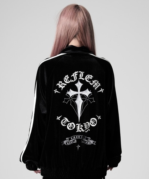 REFLEM（レフレム） ジャージ 「REFLEM/レフレム」クロス刺繍ベロア