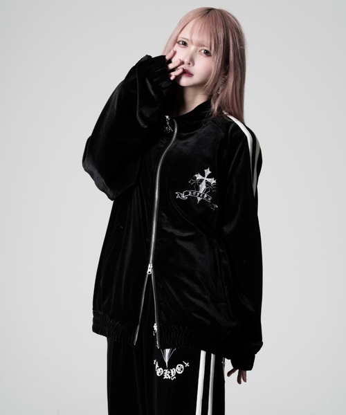 REFLEM（レフレム） ジャージ 「REFLEM/レフレム」クロス刺繍ベロア