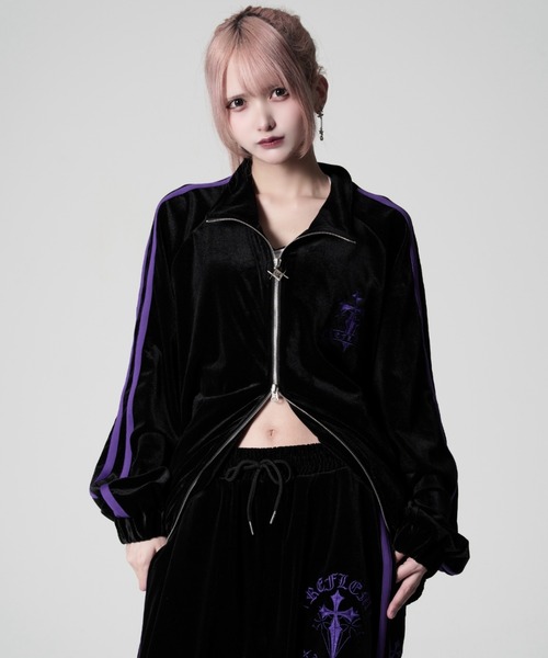 REFLEM（レフレム） ジャージ 「REFLEM/レフレム」クロス刺繍ベロア