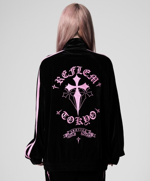 REFLEM（レフレム） ジャージ 「REFLEM/レフレム」クロス刺繍ベロア