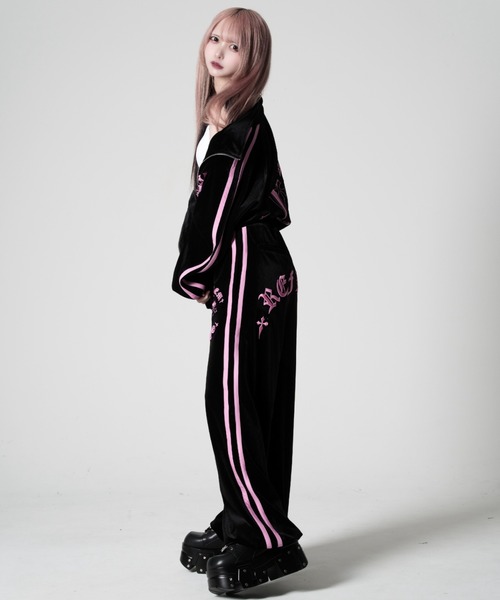 REFLEM（レフレム） ジャージ 「REFLEM/レフレム」クロス刺繍ベロア