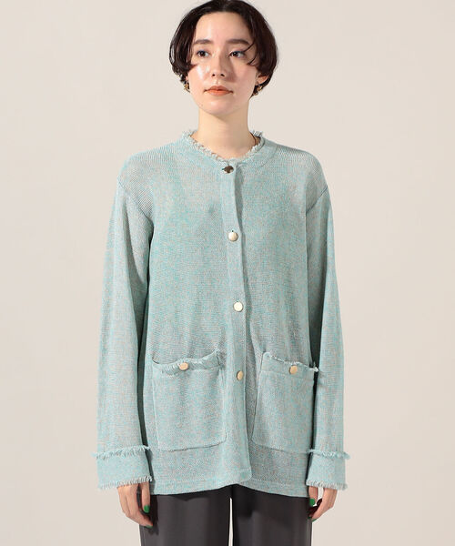 「Rie Miller」 ニットカーディガン 38 ブルー系その他3 レディース_画像2