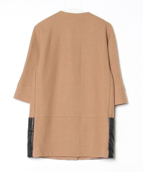 「tibi」 ノーカラーコート 0 ブラウン レディース_画像2