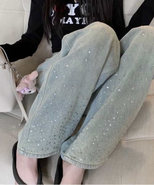 「LADY LIKE」 デニムパンツ S サックスブルー レディース_画像7