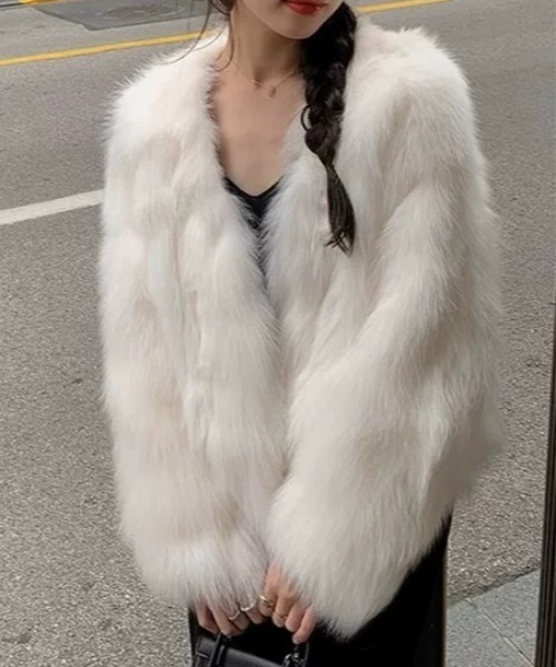 CELENA BEATS コート アウター ボリューム フェイクファー ショート