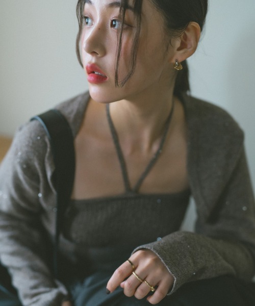 「VANNIE U」 ニットアンサンブル FREE ブルー レディース_画像8