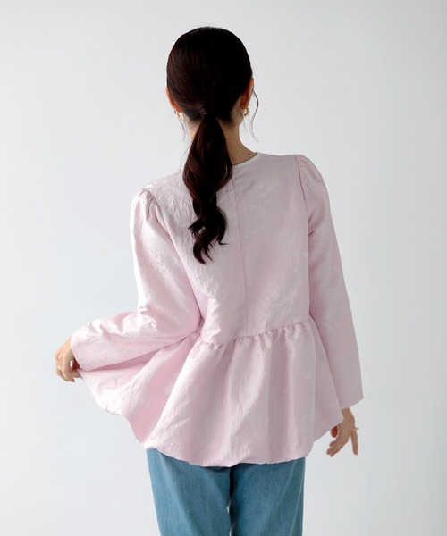 Fit more（フィットモア） ジャガード裾バルーントップス レディース