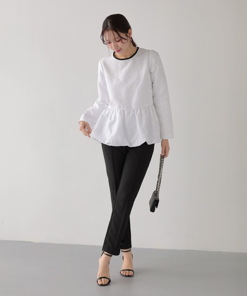 fitmore ジャガード裾バルーントップス セール】裾ジャガードバルーントップス（その他トップス）｜Fit more