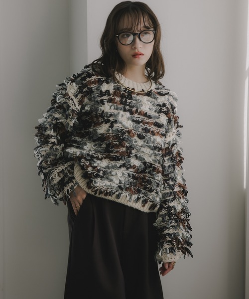 「210nouve」 長袖ニット FREE アイボリー レディース_画像2