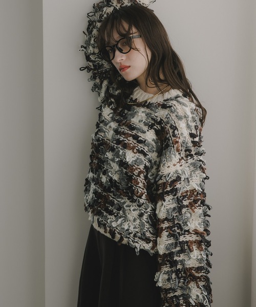 「210nouve」 長袖ニット FREE アイボリー レディース_画像3