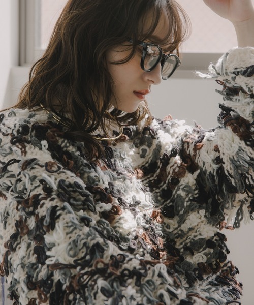 「210nouve」 長袖ニット FREE アイボリー レディース_画像4