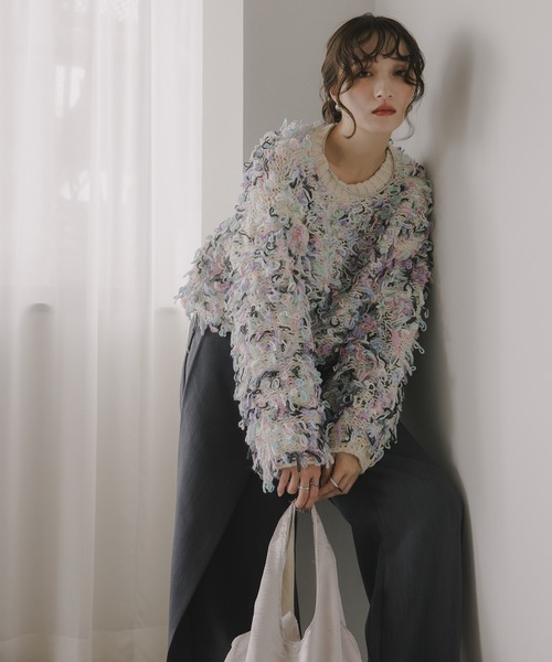 「210nouve」 長袖ニット FREE アイボリー レディース_画像8