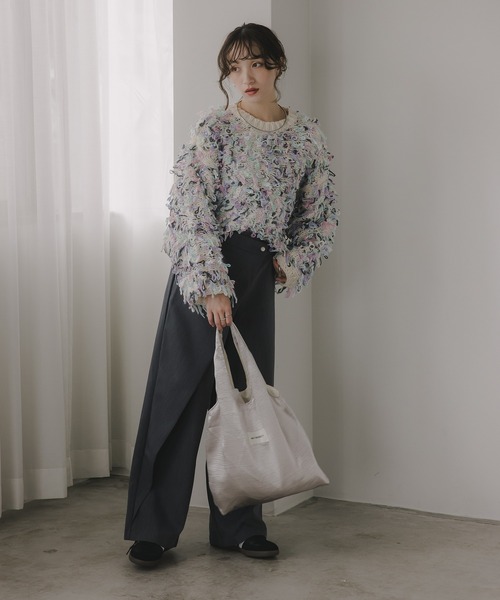 「210nouve」 長袖ニット FREE アイボリー レディース_画像9