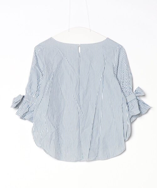 「UNIVERVAL MUSE」 ストライプ柄長袖ブラウス FREE ブルー レディース_画像2