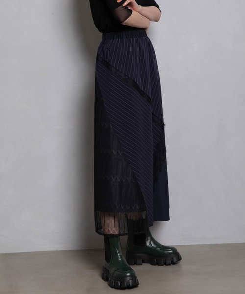 「MARECHAL TERRE」 ロングスカート MEDIUM チャコールグレー レディース_画像2