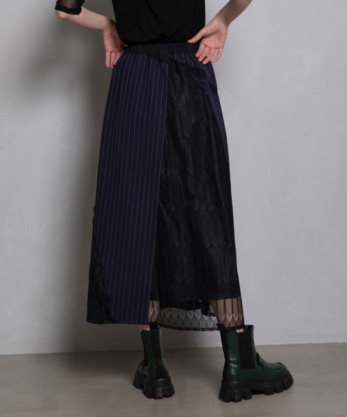 「MARECHAL TERRE」 ロングスカート MEDIUM チャコールグレー レディース_画像3